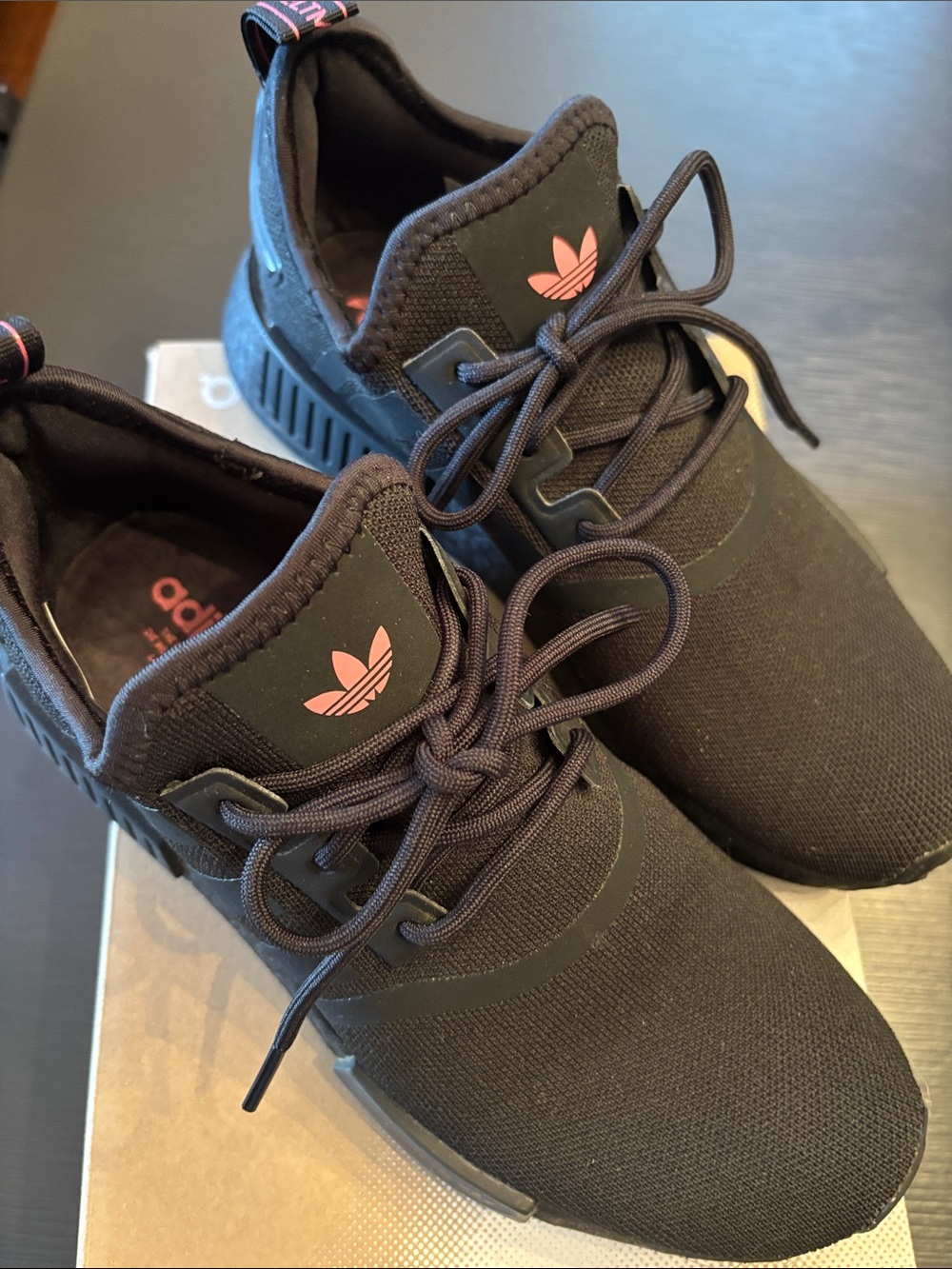adidas Black Women’s Sneaker with Pink Trefoil